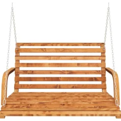 Best FinePRICE Keinupenkki tiikkiviimeistelty taivutettu puu 126x92x63cm