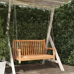 FinePRICE Keinupenkki tiikki 114x60x64 cm