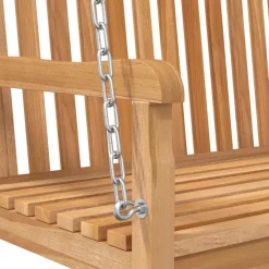 FinePRICE Keinupenkki tiikki 114x60x64 cm