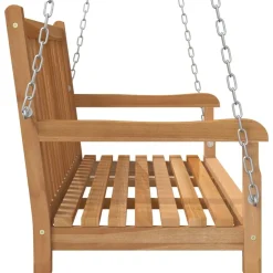FinePRICE Keinupenkki tiikki 114x60x64 cm