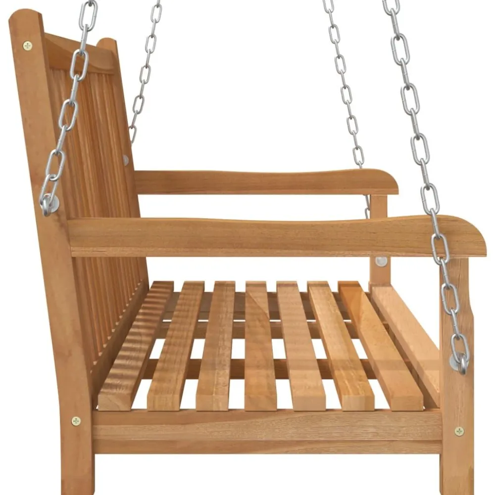 FinePRICE Keinupenkki tiikki 114x60x64 cm