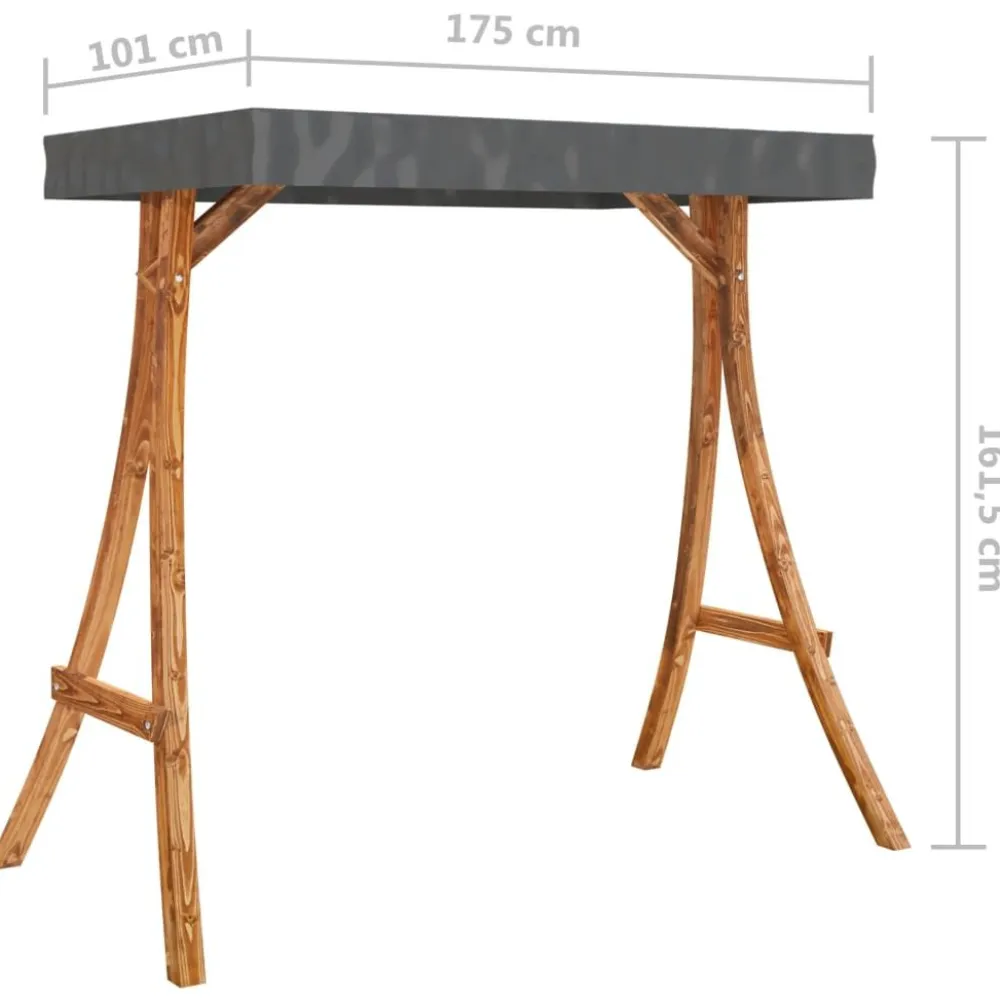 New FinePRICE Keinuteline antrasiittikatto tiikkiviimeistelty taivutettu puu (13938)