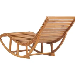 FinePRICE Keinuva aurinkotuoli 60x180x73 cm tiikki