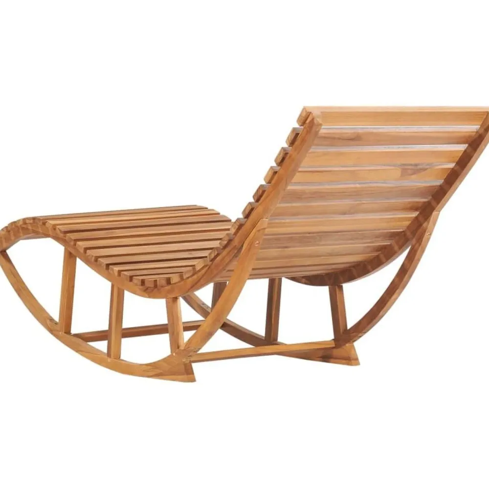 FinePRICE Keinuva aurinkotuoli 60x180x73 cm tiikki