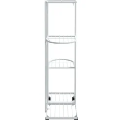 FinePRICE 5-kerroksinen Kukkateline pyörillä 44x23x100 cm valkoinen rauta