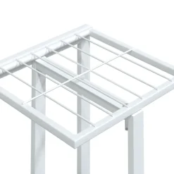 FinePRICE 5-kerroksinen Kukkateline pyörillä 44x23x100 cm valkoinen rauta