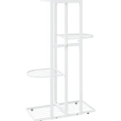 New FinePRICE 4-kerroksinen kukkateline 43x22x76 cm valkoinen metalli