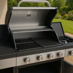 Online Dose Kesäkeittiö Barbeque 4 poltinta, sivukeitin, pesuallas, musta/teräs
