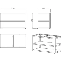 New Myoutdoorkitchen Kesäkeittiön hiiligrillimoduuli , sivukeittimellä, 120cm, ruostumaton teräs