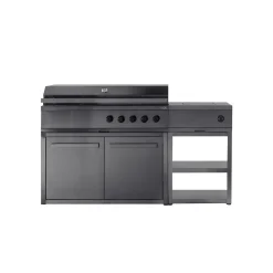 Myoutdoorkitchen Kesäkeittiön integroitava kaasugrilli Nordic Line Stainless, 5 poltinta, musta