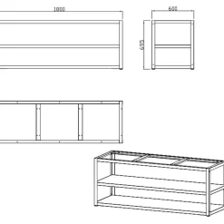 Clearance Myoutdoorkitchen Kesäkeittiön kaasu- ja hiiligrillimoduuli Nordic Line, 5 poltinta, 180cm, ruostumaton teräs