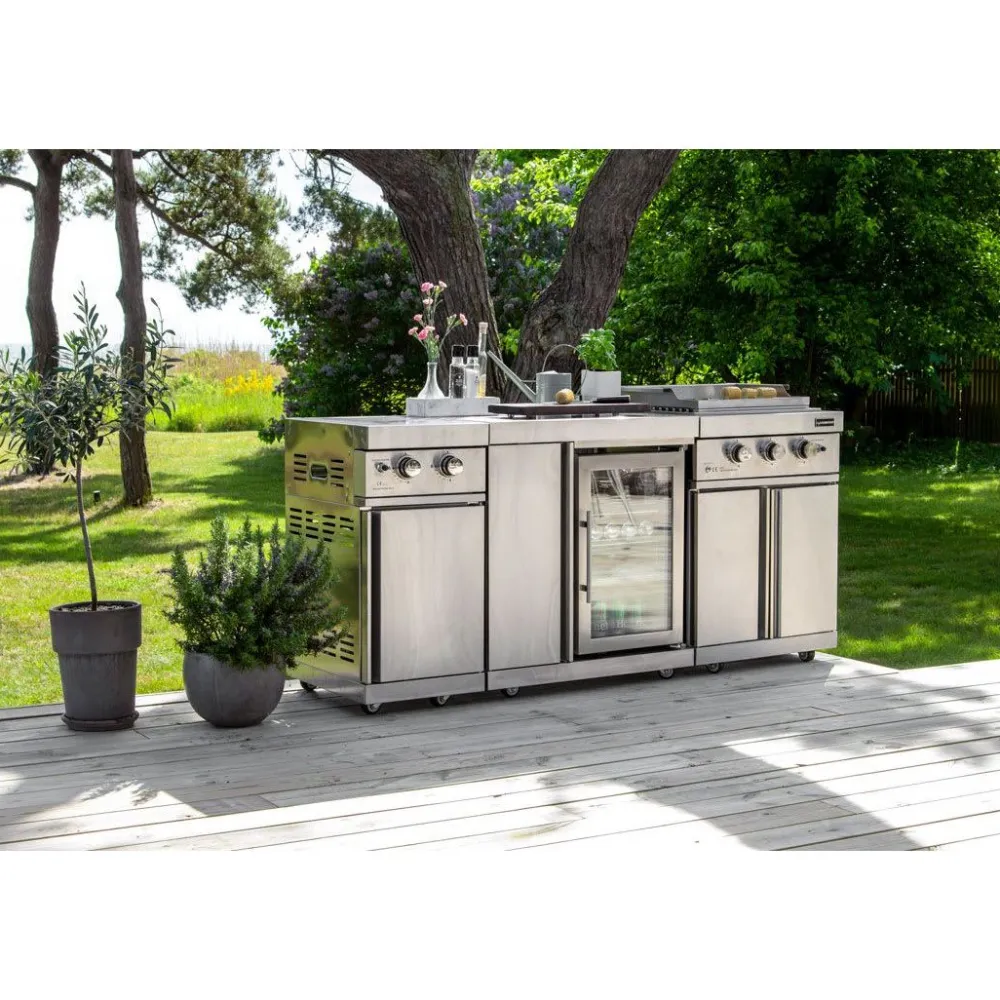 Hot Myoutdoorkitchen Kesäkeittiön kahden sivupolttimen moduuli Stainless Collection