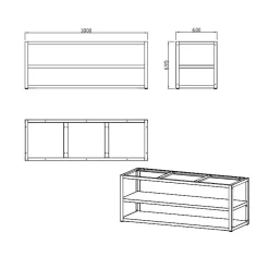Clearance Myoutdoorkitchen Kesäkeittiön perusmoduuli 180 cm 3 moduulia ruostumaton teräs