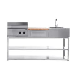 Clearance Myoutdoorkitchen Kesäkeittiön perusmoduuli 180 cm 3 moduulia ruostumaton teräs