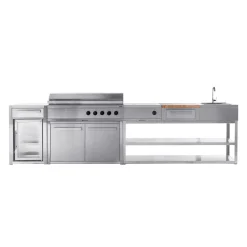 Clearance Myoutdoorkitchen Kesäkeittiön perusmoduuli 180 cm 3 moduulia ruostumaton teräs