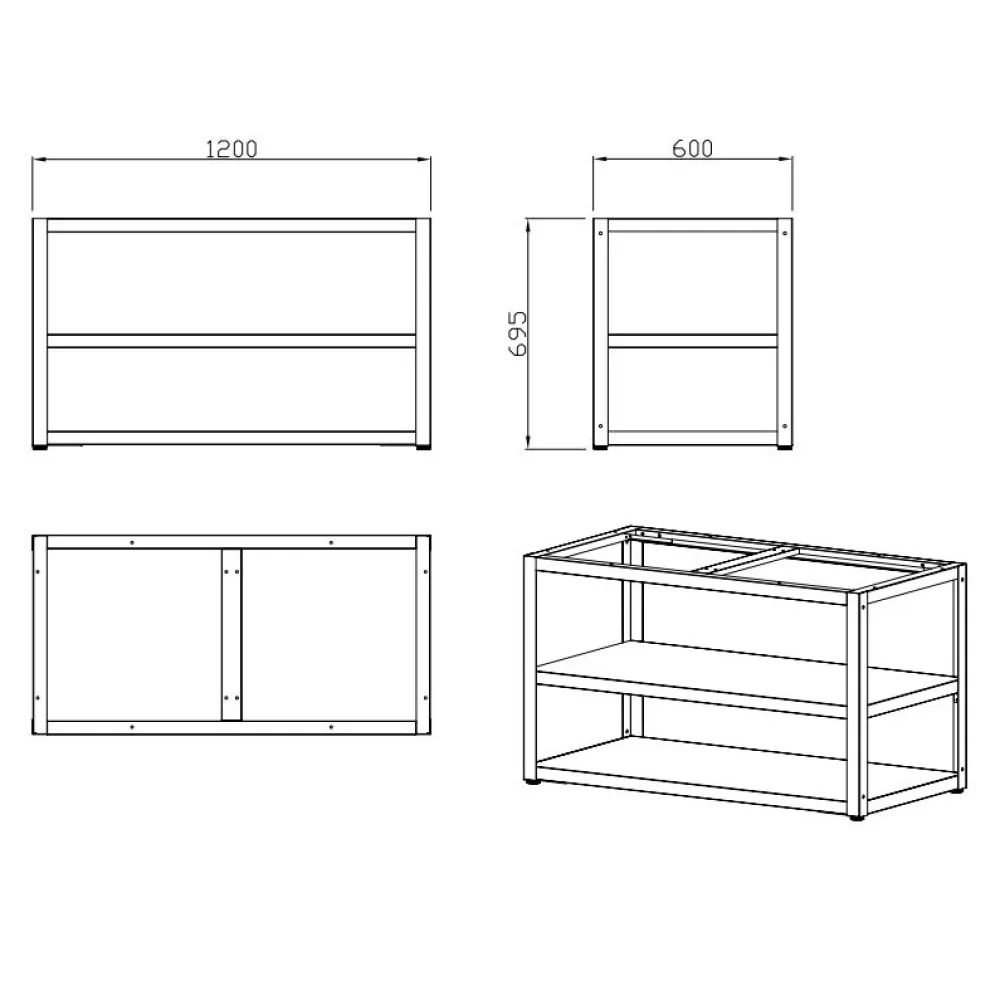Sale Myoutdoorkitchen Kesäkeittiön perusmoduuli 120 cm 2 moduulia musta