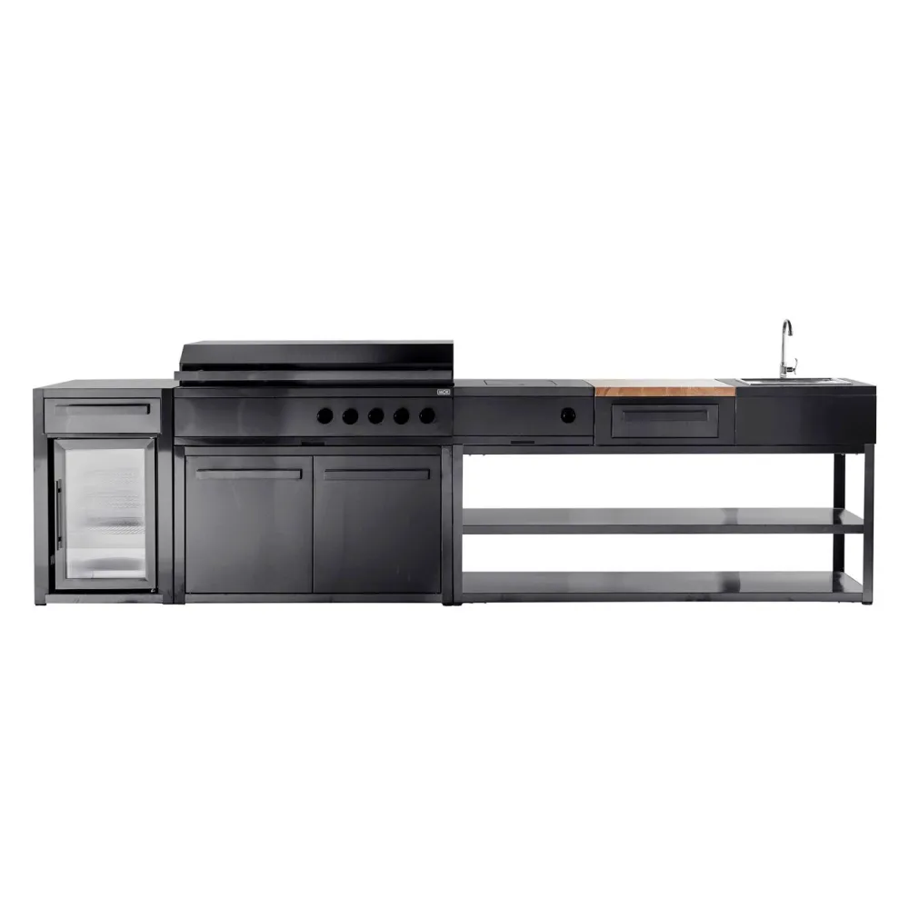 New Myoutdoorkitchen Kesäkeittiön perusmoduuli ovella 120 cm 2 moduulia musta