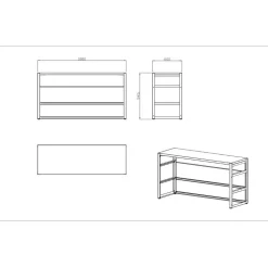 Myoutdoorkitchen Kesäkeittiön työtasomoduuli Nordic Line Black, 180cm
