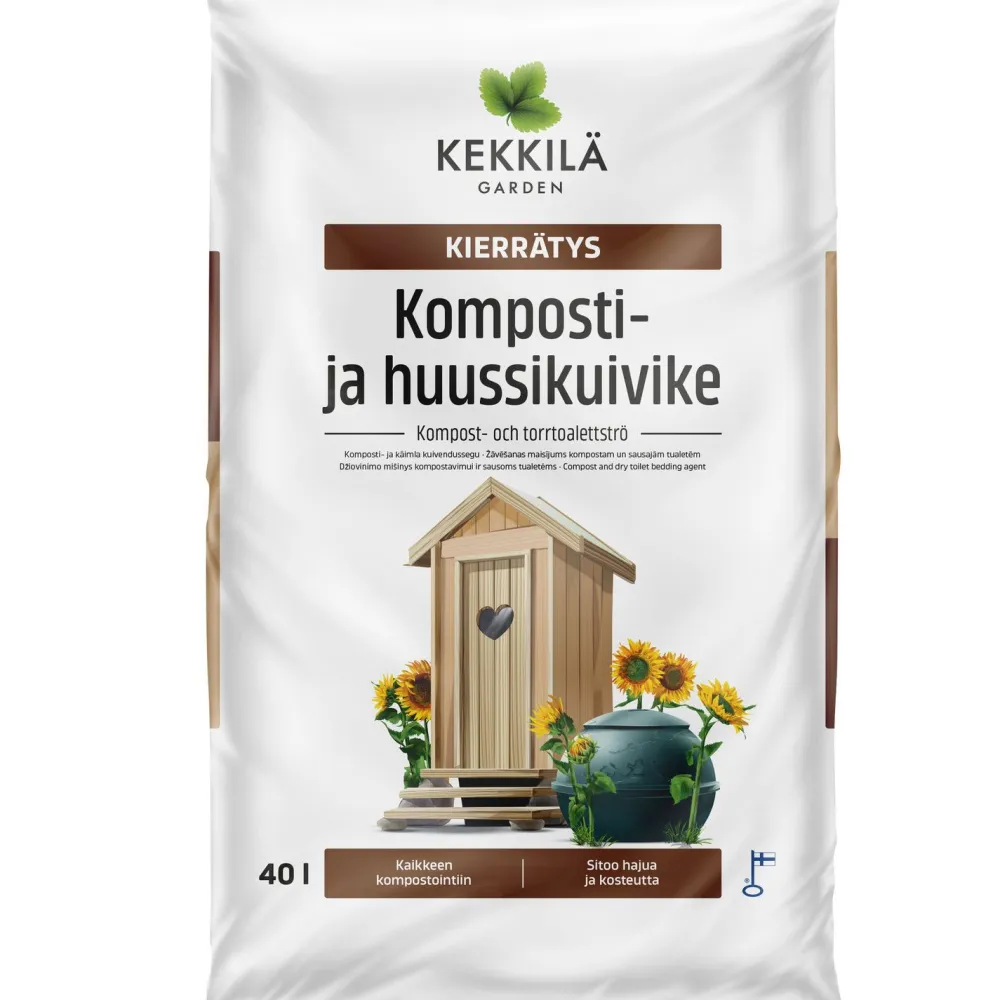 Clearance Kekkilä Kierrätys Komposti- ja huussikuivike 70 säkkiä x 40l/lava, 2800 litraa