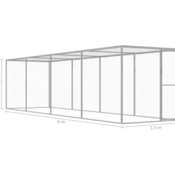 Sale FinePRICE Kissahäkki 6x1,5x1,5 m galvanoitu teräs