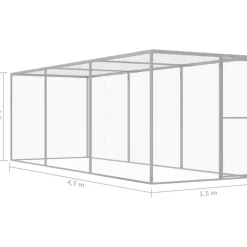Clearance FinePRICE Kissahäkki 4,5x1,5x1,5 m galvanoitu teräs