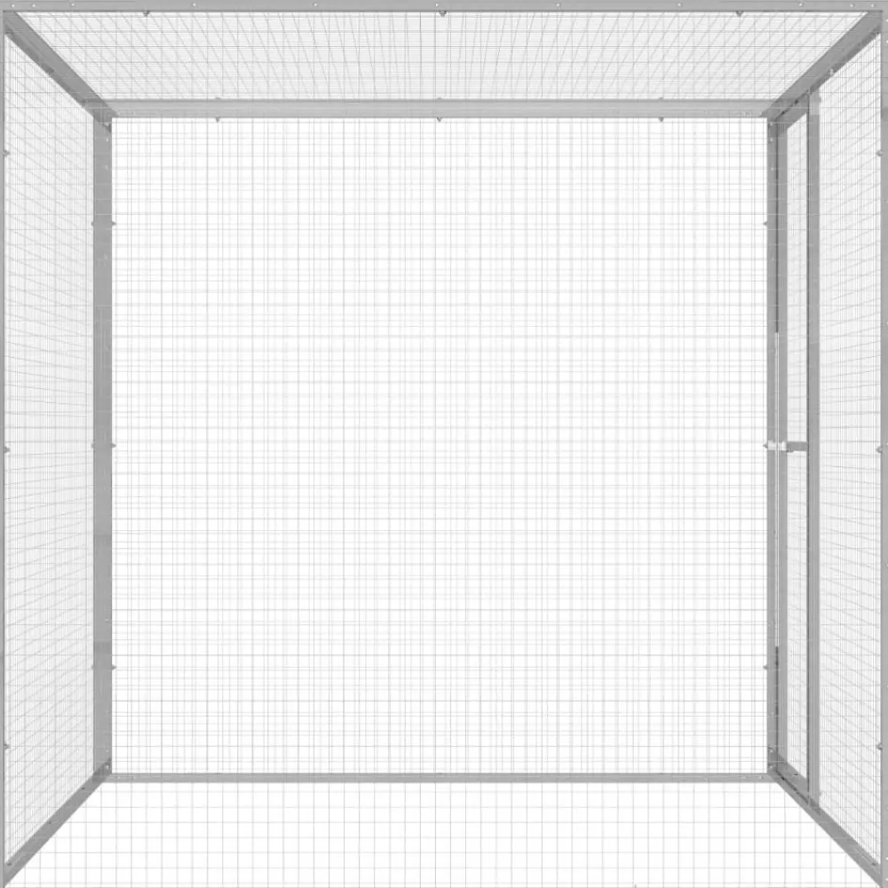 Hot FinePRICE Kissahäkki 1,5x1,5x1,5 m galvanoitu teräs