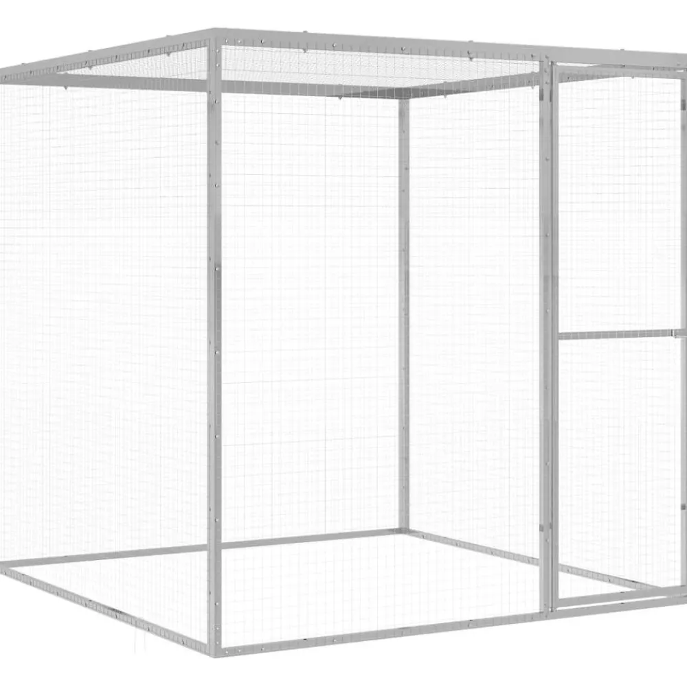 Hot FinePRICE Kissahäkki 1,5x1,5x1,5 m galvanoitu teräs
