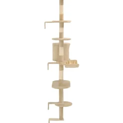 New FinePRICE Kissan kiipeilypuu, sisal-pylväillä, seinäkiinnitys, 194cm, beige