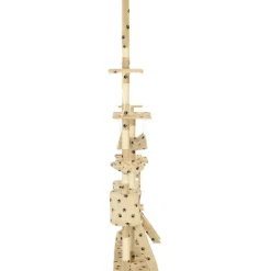 Hot FinePRICE Kissan kiipeilypuu, sisal-pylväillä, 230-250cm, tassukuvio, beige