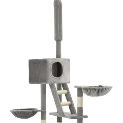 Outlet FinePRICE Kissan kiipeilypuu, sisal-pylväillä, 230-260cm, harmaa