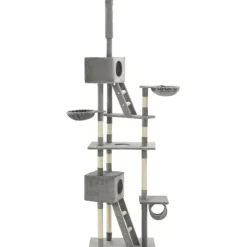 Outlet FinePRICE Kissan kiipeilypuu, sisal-pylväillä, 230-260cm, harmaa