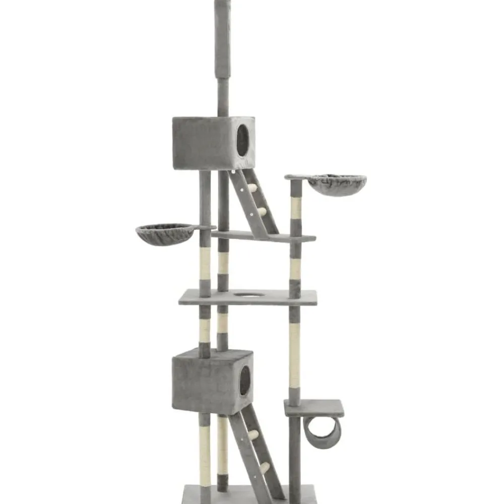 Outlet FinePRICE Kissan kiipeilypuu, sisal-pylväillä, 230-260cm, harmaa