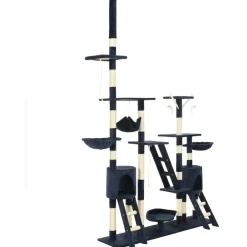 Outlet FinePRICE Kissan kiipeilypuu, sisal-pylväillä, 230-250cm, sininen