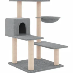 Sale FinePRICE Kissan kiipeilypuu sisal- raapimispylväillä vaaleanharm 82,5 cm (72386)