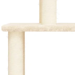 Best FinePRICE Kissan kiipeilypuu sisal- raapimispylväillä kerma 183 cm (71744)