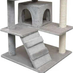 Online FinePRICE Kissan raapimispuu, sisal-pylväillä, 2 pesällä, 125cm, harmaa