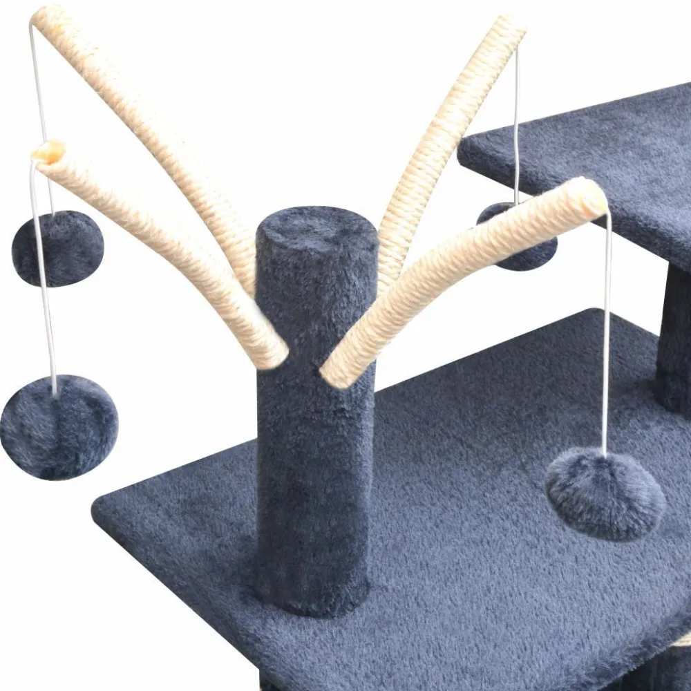 Discount FinePRICE Kissan raapimispuu, sisal-pylväillä, 1 pesällä, 125cm, tummansininen
