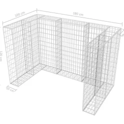 Discount FinePRICE Kivikoriaita kahdelle roska-astialle 180x100x120 cm