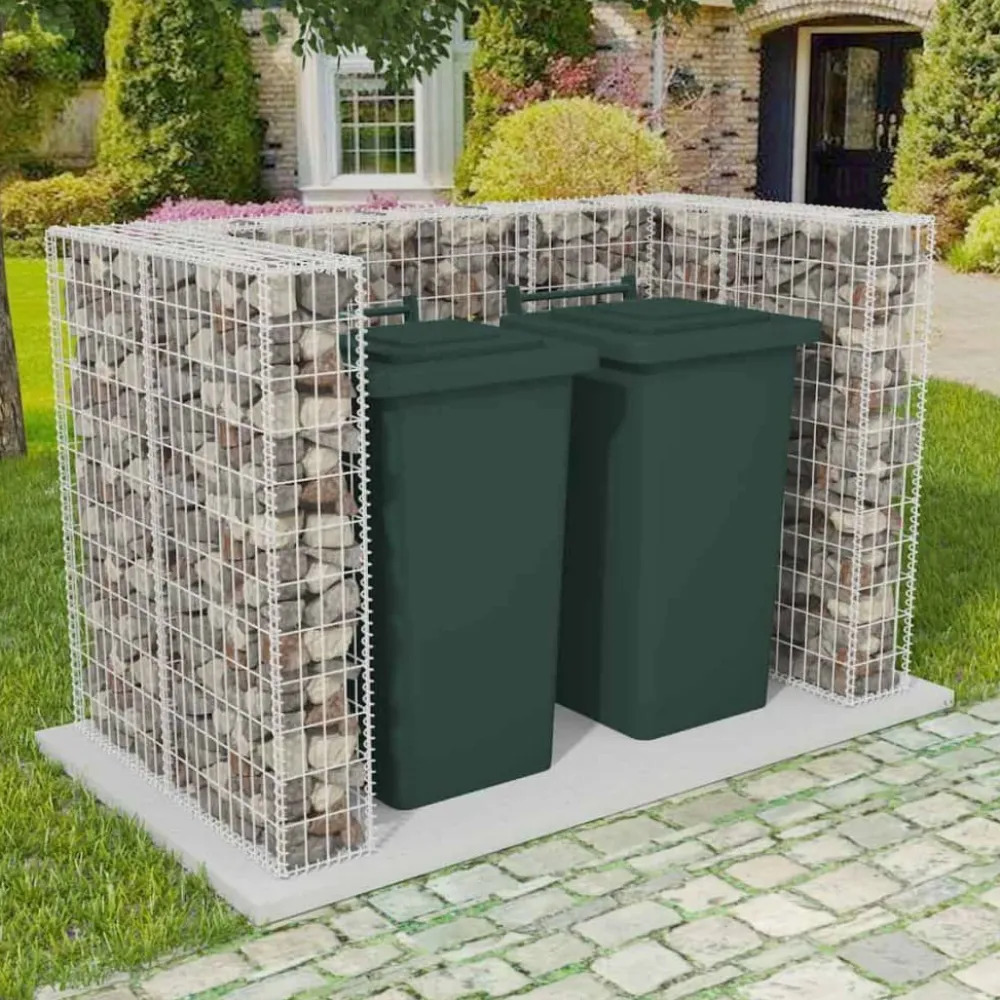 Discount FinePRICE Kivikoriaita kahdelle roska-astialle 180x100x120 cm