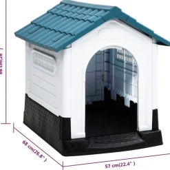 Outlet FinePRICE Koirankoppi 57x68x66 cm polypropeeni sininen