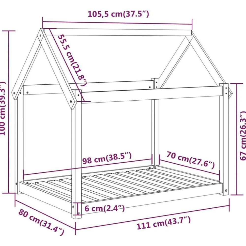 Online FinePRICE Koiransänky 61-111x50-80x70-100cm, mänty, eri kokoja ja värejä