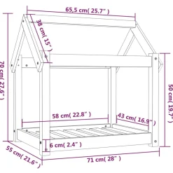Online FinePRICE Koiransänky 61-111x50-80x70-100cm, mänty, eri kokoja ja värejä