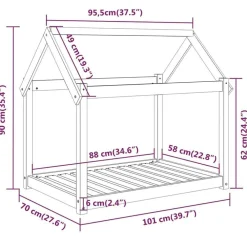 Online FinePRICE Koiransänky 61-111x50-80x70-100cm, mänty, eri kokoja ja värejä