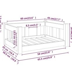 Clearance FinePRICE Koiransänky 65,5x50,5x28cm, mänty, eri värejä
