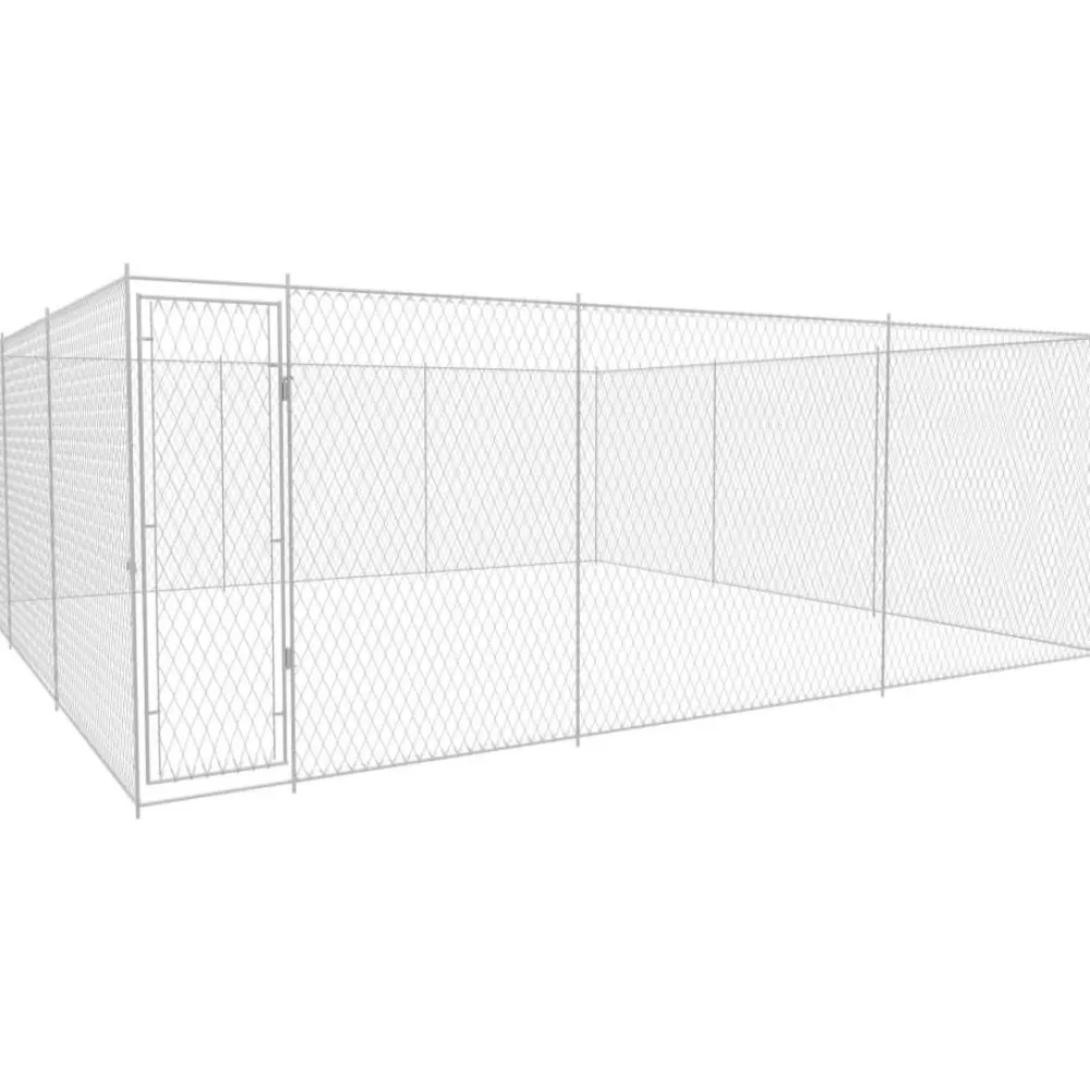 Best FinePRICE Koiratarha, galvanoitu teräs, 570x570x185cm