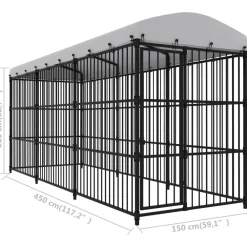 Best FinePRICE Koiratarha katoksella, 450x150x210cm