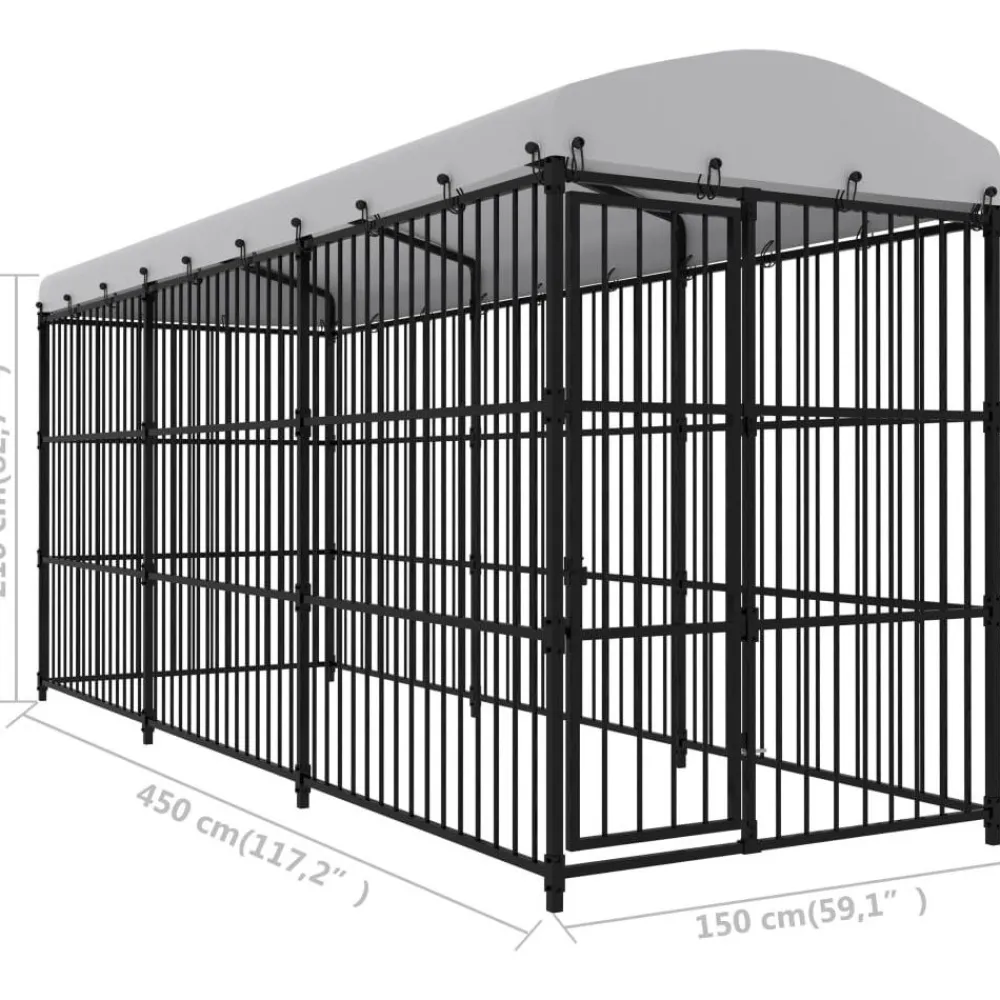 Best FinePRICE Koiratarha katoksella, 450x150x210cm