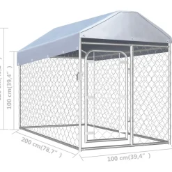 Outlet FinePRICE Koiratarha katoksella, 200x100x125cm