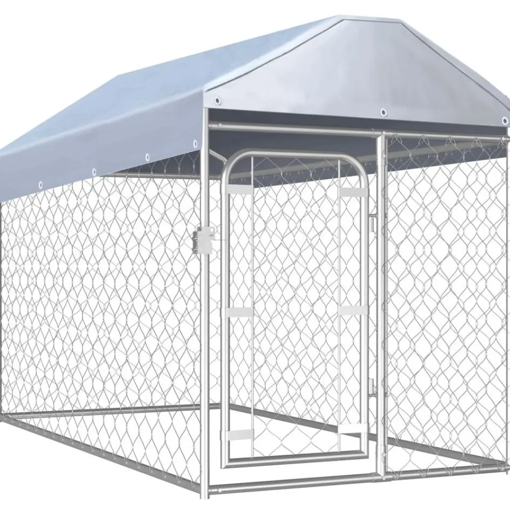 Outlet FinePRICE Koiratarha katoksella, 200x100x125cm