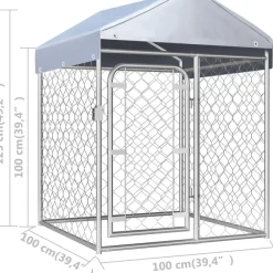 Best FinePRICE Koiratarha katoksella, 100x100x125cm